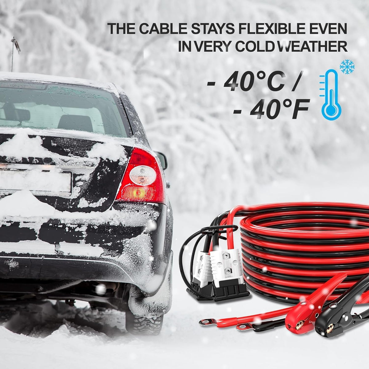 Jumper Cables for Car,8 Gauge 12 Feet Heavy Duty Booster Cable,Quick Connect Automotive Wires with Alligator Clamps,Carrying Bag for Cars Trucks
