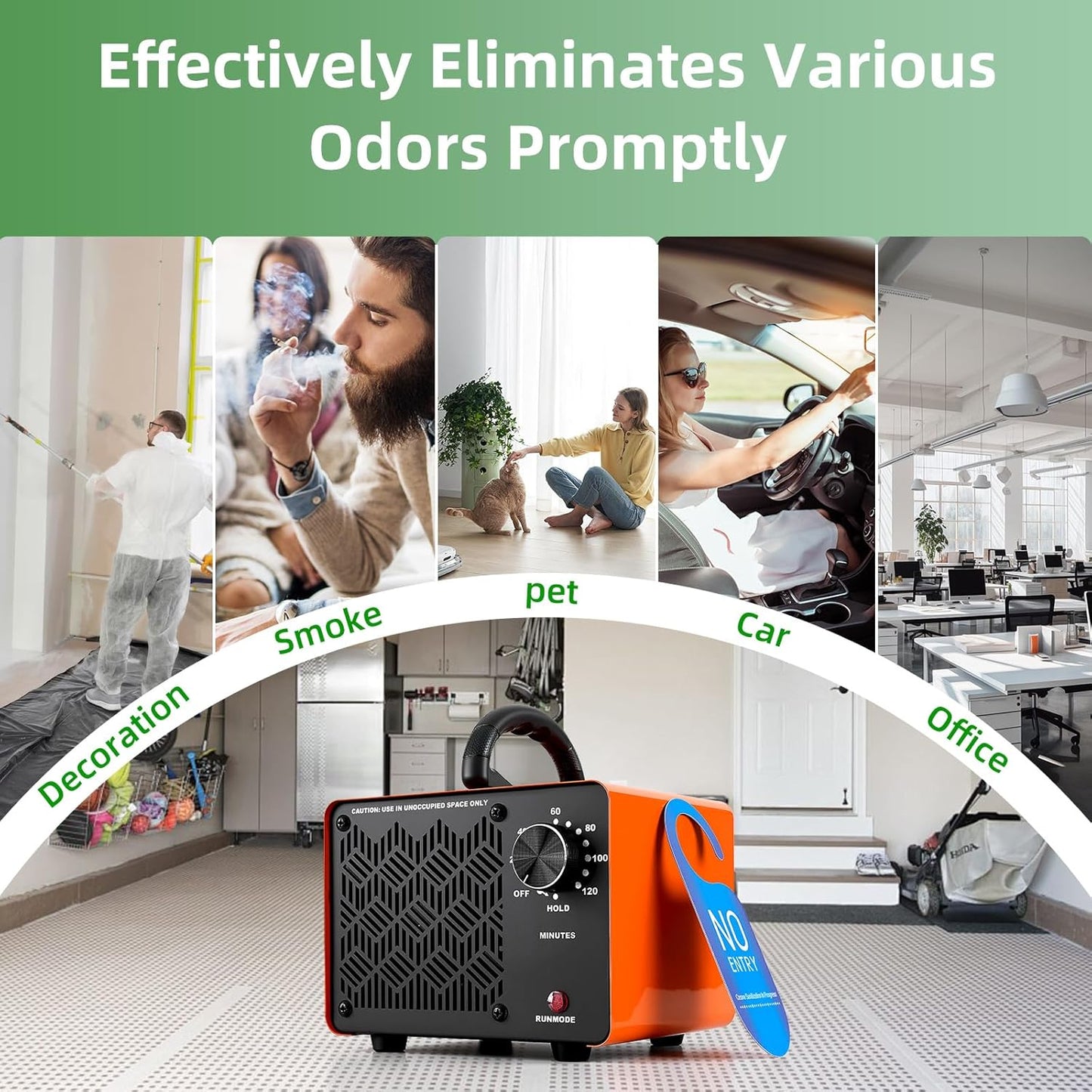 HHGM 198,000mg/h Dual-Fan Ozone Machine Generator High Capacity Ozone Odor Eliminator Odor Removal Air Purifier Ionizer & Deodorizer for Car, Home, Smoke, Pets, Industrial, Basement, Commercial