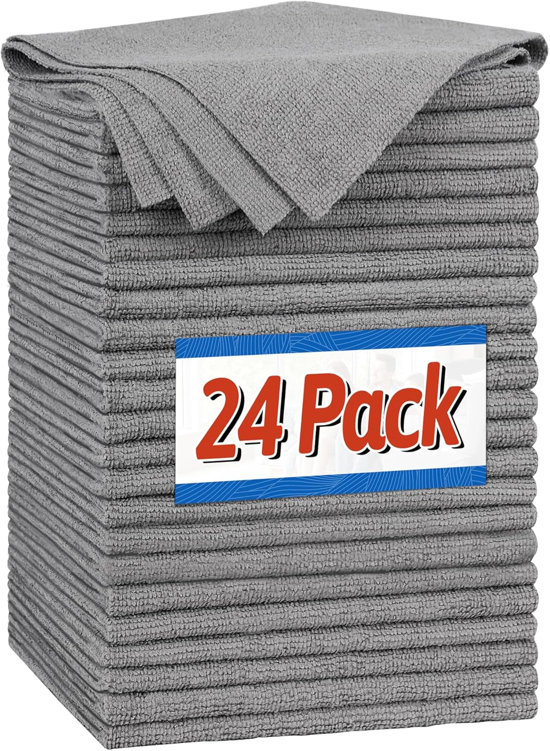 FIXSMITH Shop Towels, Pack of 200, Grey Microfiber Cleaning Cloth Bulk, Microfiber Towels for Cars, All-Purpose Absorbent Cleaning Rags, Dust Cloth for Automotive, Mechanic, Garage, 11.5 x 11.5 inch