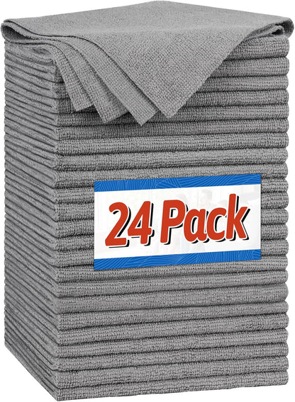 FIXSMITH Shop Towels, Pack of 200, Grey Microfiber Cleaning Cloth Bulk, Microfiber Towels for Cars, All-Purpose Absorbent Cleaning Rags, Dust Cloth for Automotive, Mechanic, Garage, 11.5 x 11.5 inch