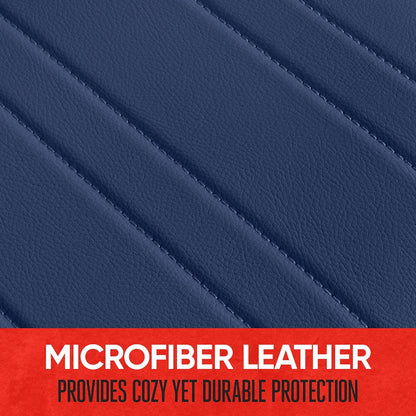 Motor Trend Seat Covers for Cars Trucks SUV, Faux Leather 2-Pack Black Padded with Storage Pockets, Premium Interior Car Seat Cover