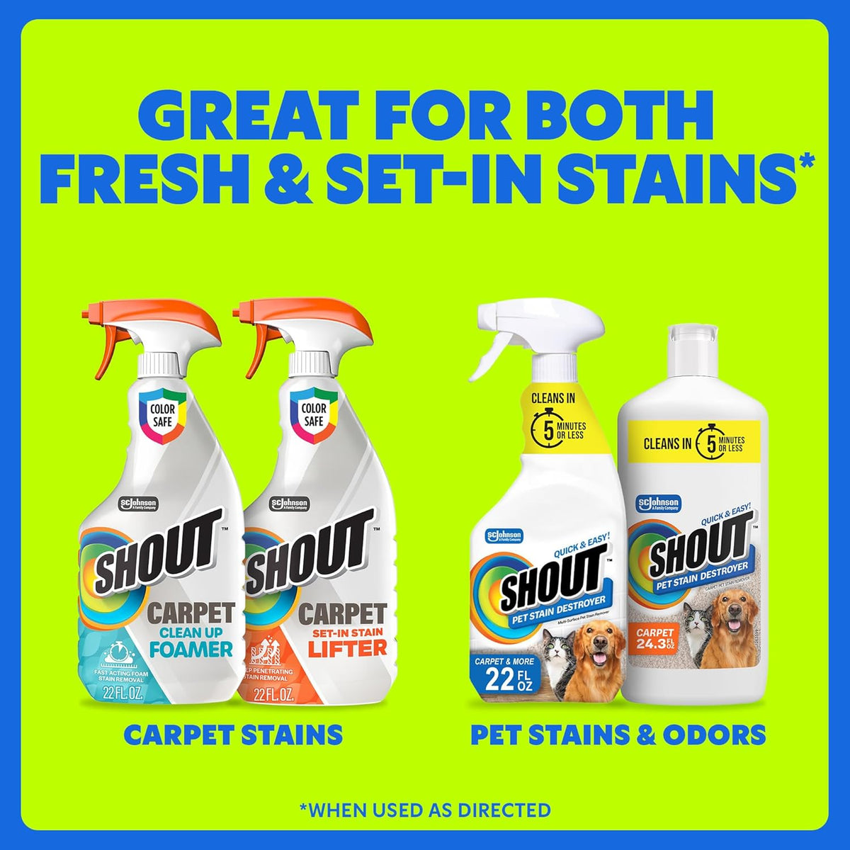 Shout Carpet Clean Up Foamer Rug & Carpet Cleaner, Color Safe and Fast Acting Spot & Stain Remover, 22 oz Trigger Spray