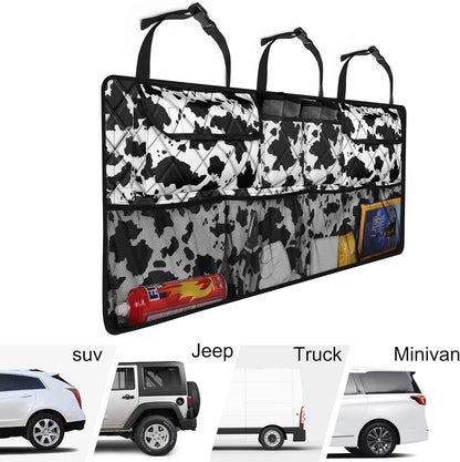Femuar Car Trunk Organizer, Large Capacity Backseat Trunk Organizer (42"*18"), Collapsible Car Storage Bag with 8 Pockets, SUV/MPV/Truck - Black