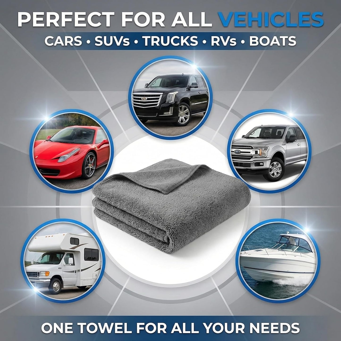 2 Pack Professional Large Microfiber Car Drying Towels (31" x 24"), Scratch Free, Lint Free, Highly Absorbent Quick Drying Towel Cloth for Cars, SUVs, RVs, Trucks Boats, Car Detailing