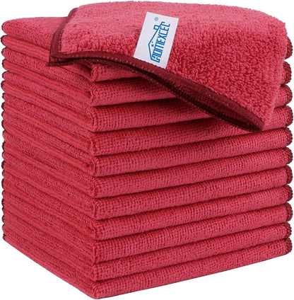 HOMEXCEL Grey Microfiber Cleaning Cloth, 12 Pack Premium Microfiber Towels for Cars, Lint Free, Scratch-Free, Highly Absorbent, Reusable Cleaning Rags for Car, Household, Kitchen, Window, 11.5"X11.5"