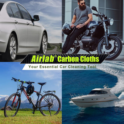 Airlab Microfiber Towels for Cars Wash Drying Thick Plush Cleaning Cloth Auto Detailing Super Absorbent for Interior & Exterior Lint Free, Streak Free, 16" X 16", 800 GSM, Pack of 4