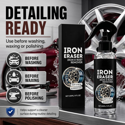 Iron Eraser Iron and Rust Remover, 2PCS Iron Eraser Rust Remover Spray for Car Wheels and Paint, Fast Acting Rust and Brake Dust Remover, 2026 New Professional Automotive Surface Cleaning (0A)