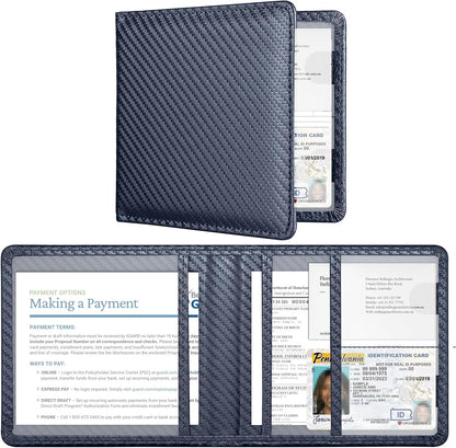 Car Registration and Insurance Card Holder，Vehicle Glove Box Car Organizer，Accessories Case for Storing Driving Licences, Cards, Documents