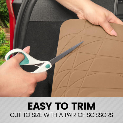 Heavy Duty Cargo Liner Floor Mat-All Weather Trunk Protection, Trimmable to Fit & Durable HD Rubber Protection for Car SUV Sedan Auto