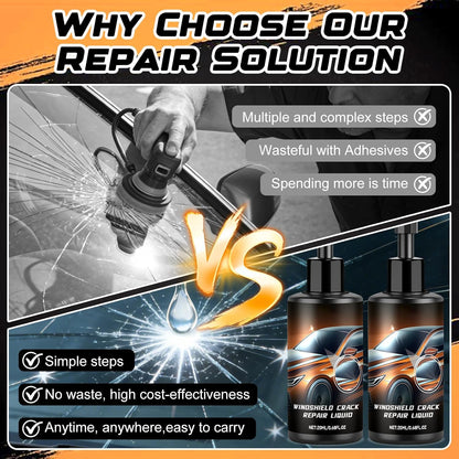 Windshield Crack Repair Kit for Chips and Cracks, 2026 New Glass Repair Liquid Glue, Quick Glass Repair Liquid, Auto Windshield Chip Glass Repair ToolsRepair Kit for All Crack Types(2pcs)