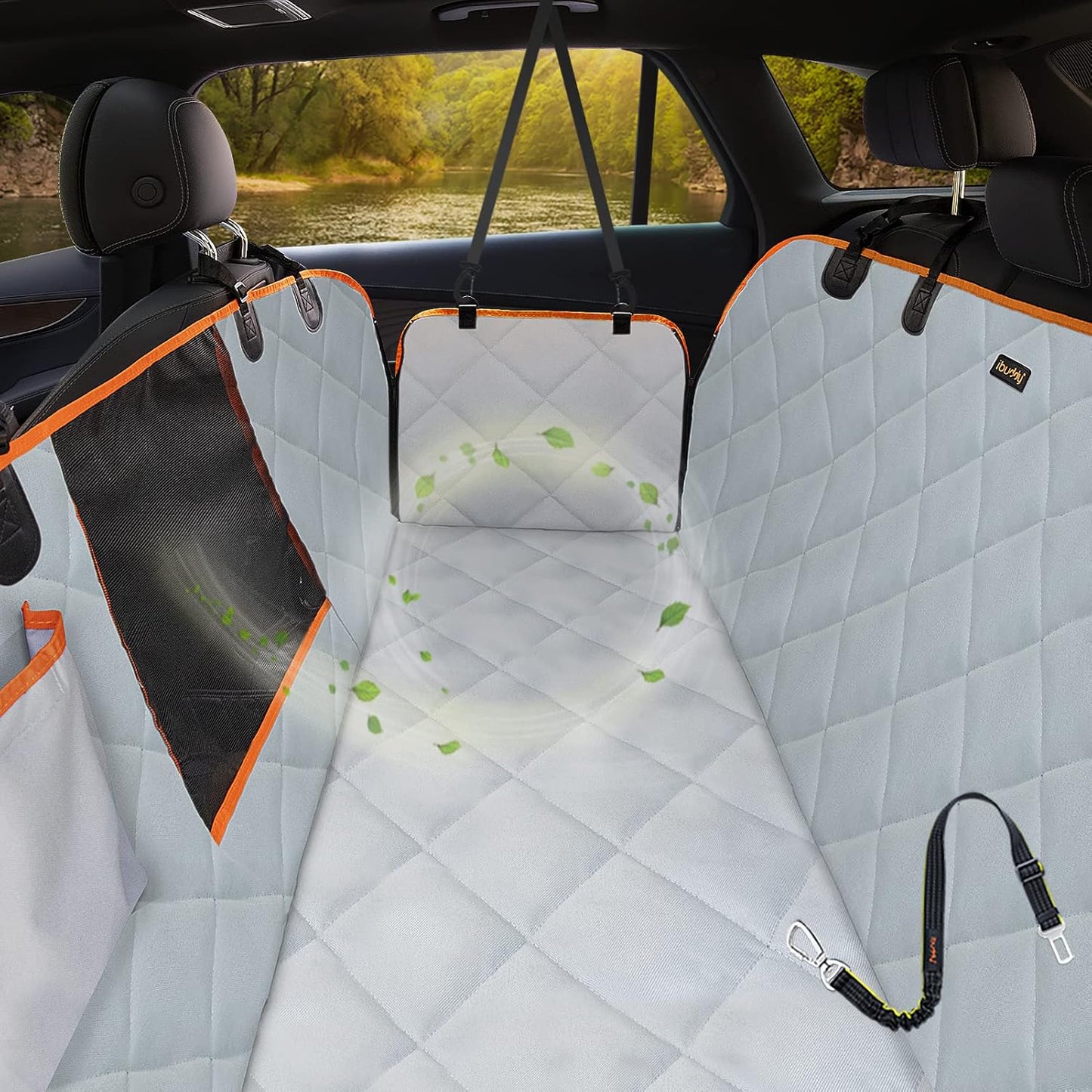Luxury Dog Car Seat Cover for Back Seat Breathable Mesh Window Dog Hammock for Car 4-Layer Heavy Duty Waterproof Pet Seat Protector Scratch-Proof Car Seat Cover Perfect for Family Road Trips