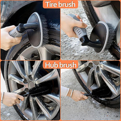THINKWORK Car Cleaning Kit, Car Detailing Kit Interior Cleaner with High Power Handheld Vacuum, 10Pcs Detailing Brush and Storage Bag, Gray Auto Interior Cleaning Kit for Men