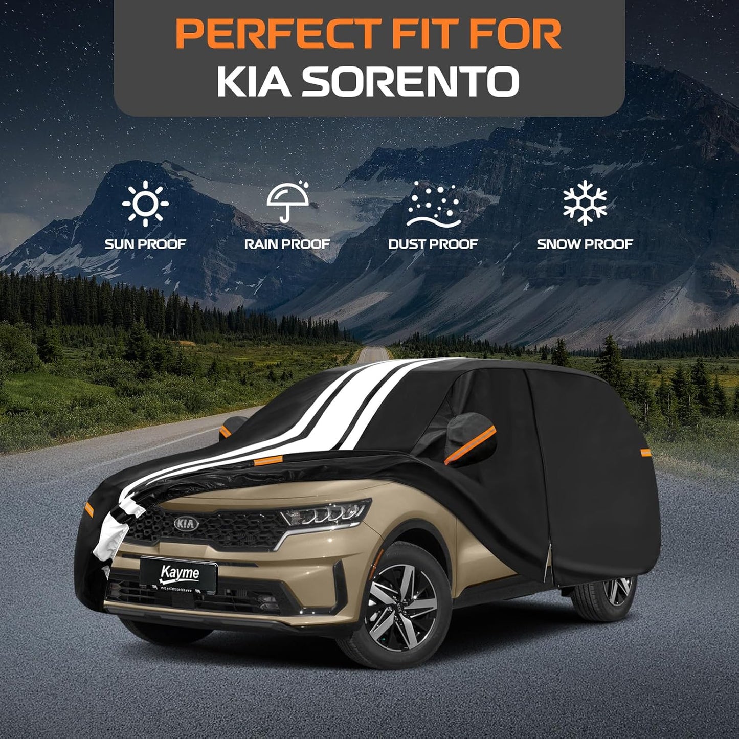Kayme Heavy Duty Car Cover Custom Fit for BMW 3 Series 320i 325i 328i 330i 335i (1982-2026), Outdoor Full Exterior Cover with Tape and Towel, Rain Snow Sun UV Protection. - Colors B