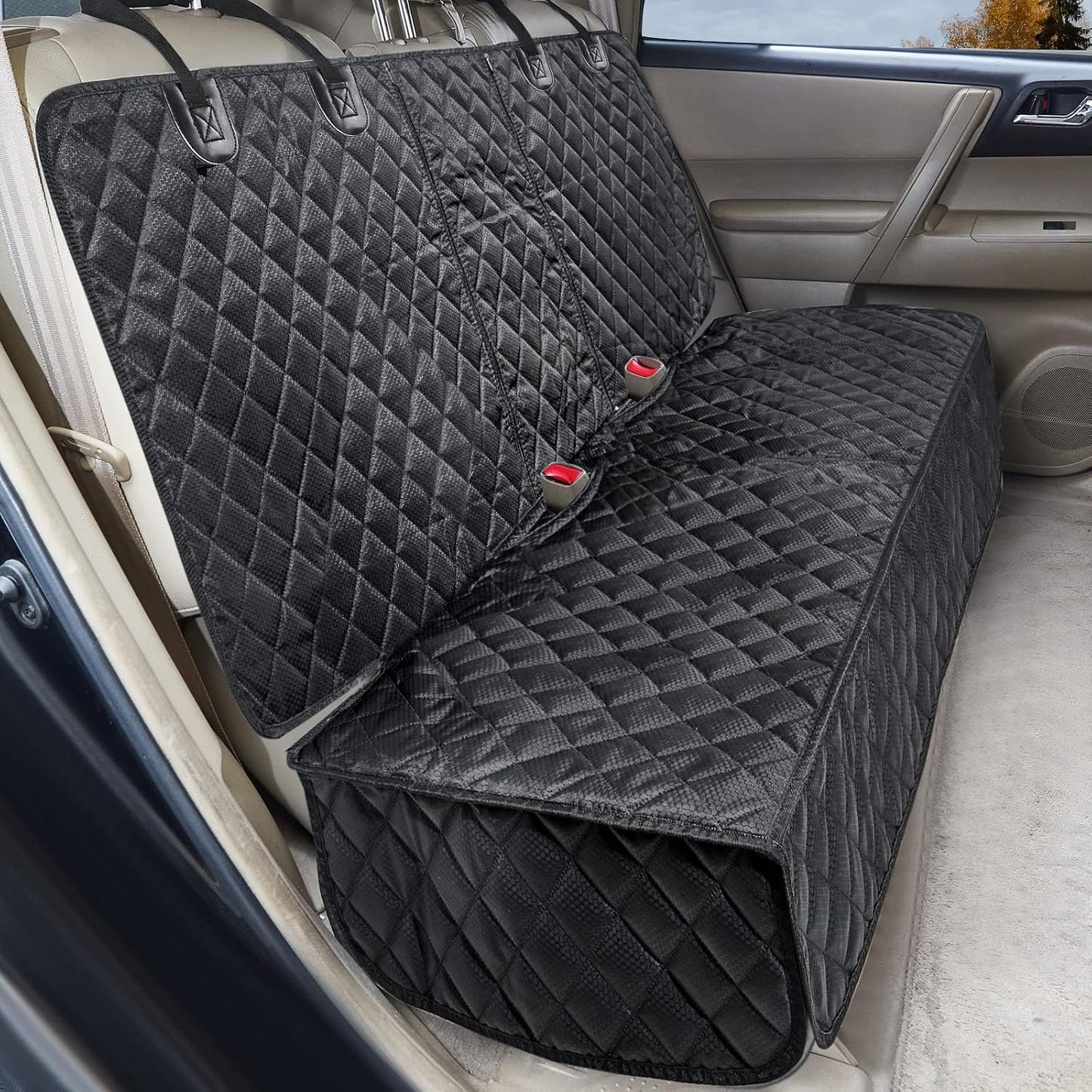 ANOSOSPECIAL Dog Car Seat Cover for Back Seat Cover,Non Stick Fur Rear Seat Protector for Pet,Nonslip Waterproof Durable Universal Fit Interior Backseat Covers for Auto Van SUV