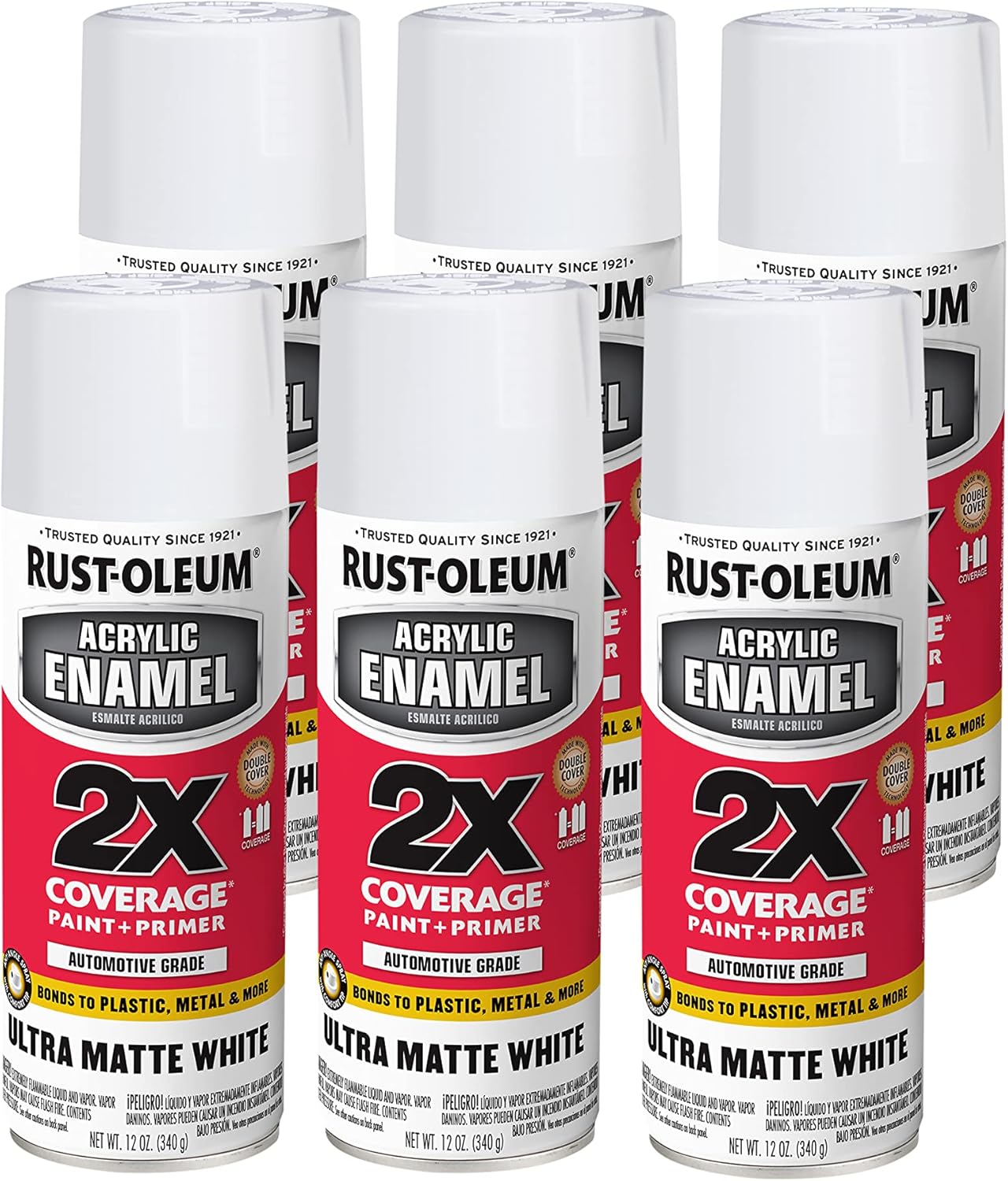 Rust-Oleum 271903 Acrylic Enamel 2X Spray Paint, 12 oz, Gloss Black, (Pack of 1)