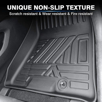 All Weather Rubber Car Floor Mats Compatible with 2013-2017 Honda Accord, Custom Fit Car Mat Full Set with Raised Edge, Odorless, Easy to Install in 5 min, Non-Slip Surface, No Need Trimming