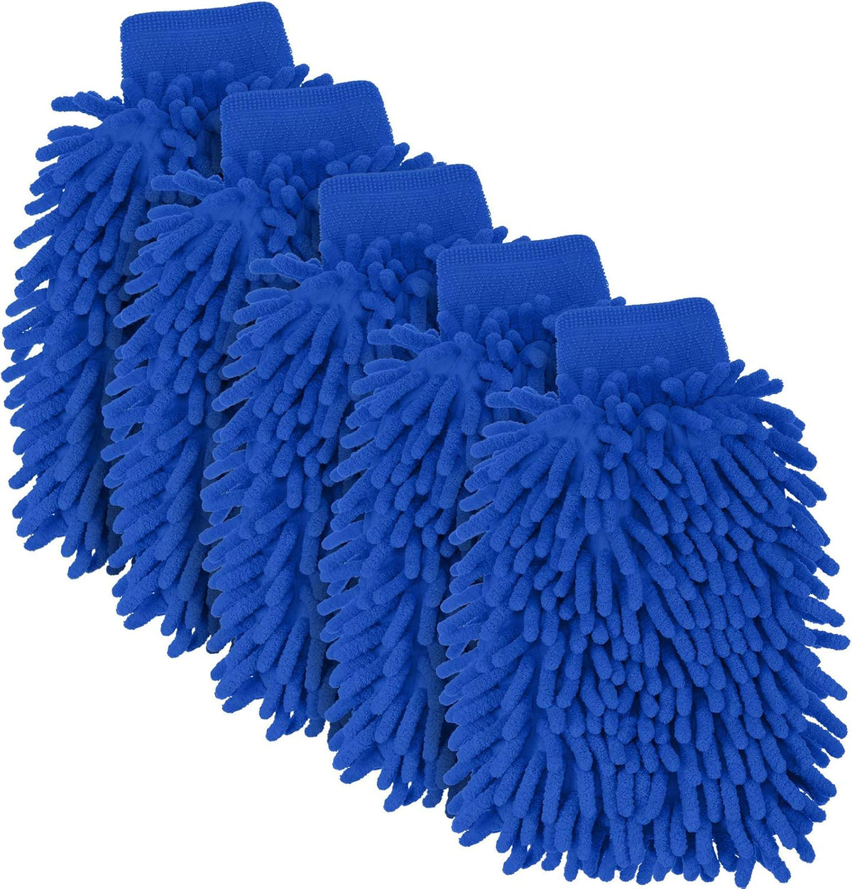 BBTO 5 Pieces Car Wash Mitts Microfiber Chenille Scratch Free Car Wash Gloves Absorbent Double Sided Drying Mitts Microfiber Swirl Free Clean Brush Truck SUV Motorcycles Home Dusting 10.24'' x 6.69''