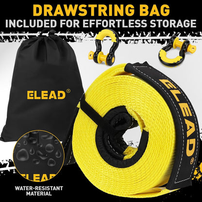 3" x 30Ft Recovery Tow Strap Heavy Duty with Hooks - 36000 LBS Break Strength, 3/4 D Ring Shackles (2pcs), Emergency Recovery Strap Tow Rope for Truck, SUV, ATV Offroad Vehicle