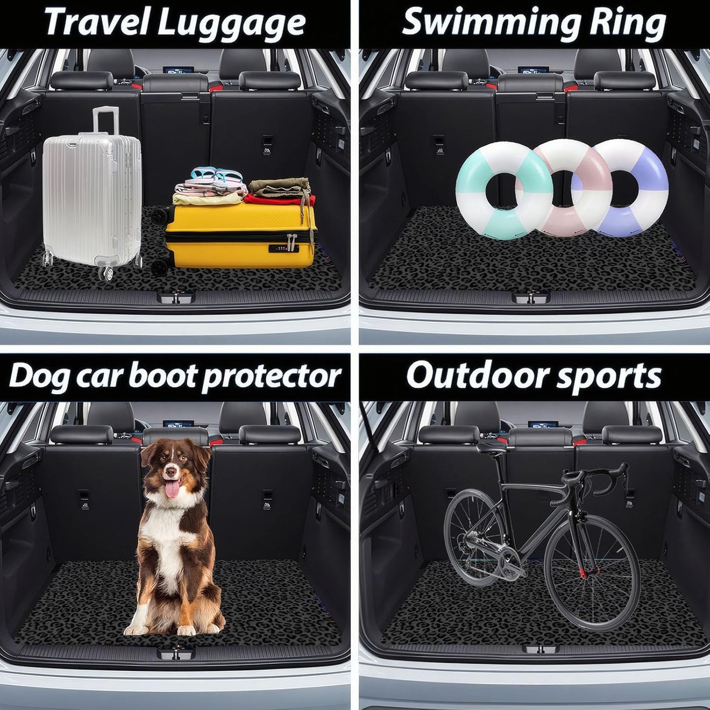 Universal Car Trunk Mat 29" x 39",Purple Colorful Flowers All Weather Trunk Protection Cargo Liner, Durable Cargo Mat Rear Trunk Liner,Stylish Vehicle Interior Accessories Suitable for Most Car Models