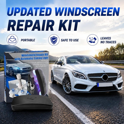 Windshield Repair Kit, Windshield Chip Repair Kit, 2 Pack Automotive Glass Crack Repair Tool with Suction Cup & UV Curing Light, Nano Fluid Windscreen Repair Set, Windshield Repair Kit（Lightblue）