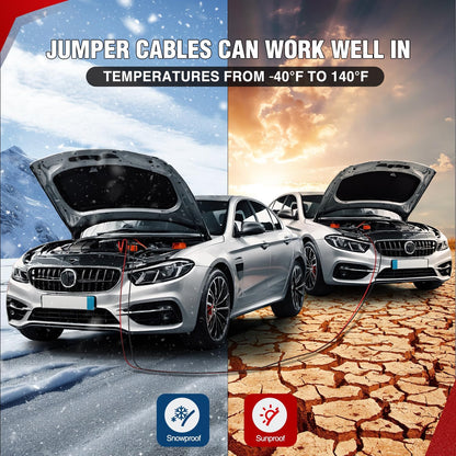 Nilight Jumper Cables for Car Battery 8 Gauge 12 FT Booster Cable Heavy Duty 250 A CCA with Carrying Bag Jump Start Emergency Kit Pickup Vans SUV Sedan Motorcycle