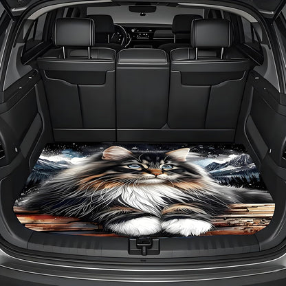 Universal Car Trunk Mat 29" x 39",Purple Colorful Flowers All Weather Trunk Protection Cargo Liner, Durable Cargo Mat Rear Trunk Liner,Stylish Vehicle Interior Accessories Suitable for Most Car Models