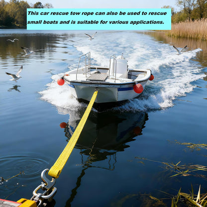 Tow Strap 118 Inch Heavy Duty 10,000 LB Capacity, Boat Winch Strap with Reinforced Loops, Recovery Tow Rope for Vehicle Off-Road & Marine Use, Boat Winch Strap with Hook Alternative