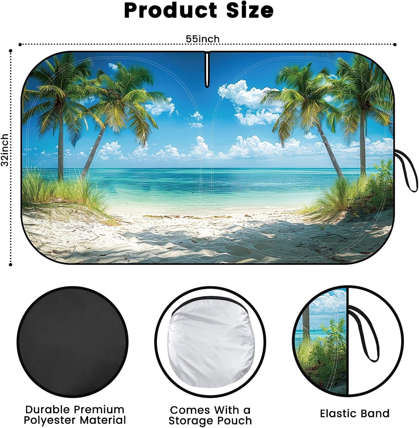 Iridescent Sun Shade for Car Windshield, Foldable Universal Car Windshield Upgrade Sunshade Enhanced UV Rays Reflective Sun Visor Shade Keeps Vehicle Cool
