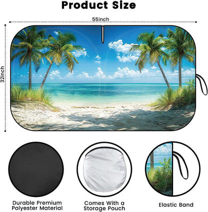 Iridescent Sun Shade for Car Windshield, Foldable Universal Car Windshield Upgrade Sunshade Enhanced UV Rays Reflective Sun Visor Shade Keeps Vehicle Cool