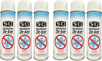SQ Windshield De-Icer Frost and Snow Remover, 6 Pack, 14.5 oz per can (6)