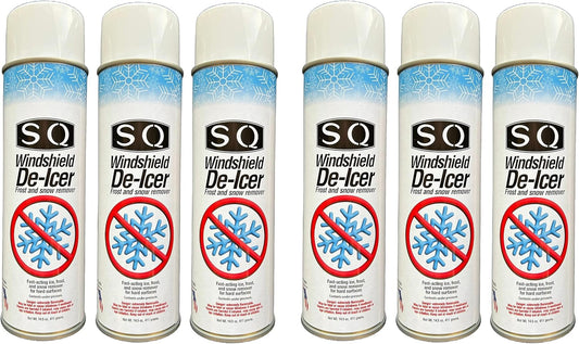 SQ Windshield De-Icer Frost and Snow Remover, 6 Pack, 14.5 oz per can (6)