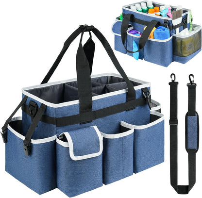 Cleaning Caddy,Cleaning Bag for Housekeepers,Cleaning Supplies Organizer with Handle,Black
