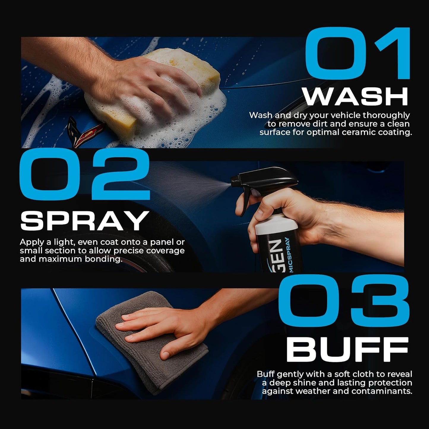 Nexgen Ceramic Spray Silicon Dioxide — Easy to Apply, Ceramic Coating Spray for Cars — Professional-Grade Protective Sealant Polish for Cars, RVs, Motorcycles, Boats, and ATVs — 16oz