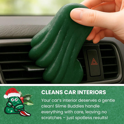 Slime Buddies Car Cleaning Gel Putty - Strawberry Scented Interior Detailing Tool for Cup Holders, Air Vents & Keyboard - Reusable Auto Detailing Accessories - Dust Remover Goop - Gifts for Men Women