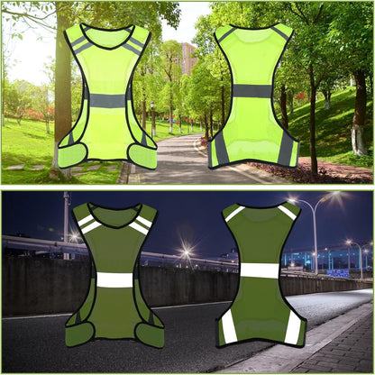 Ptwola Reflective Running Vest High Visibility Running Gear with Large Pocket Night Lightweight Reflective Safety Vest