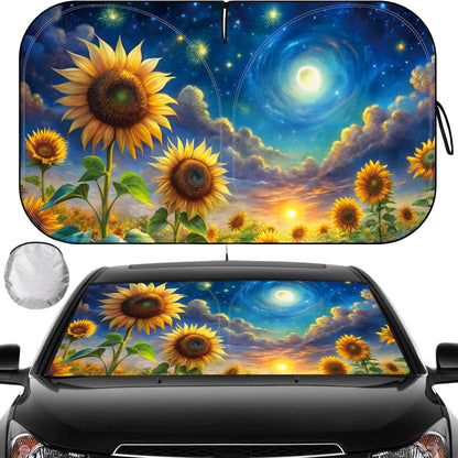 Car Windshield Sun Shade, Foldable Front Window Sunshade Blocks UV Rays, Keep Car Interior Cool, Universal Fit for Hatchback, Truck, SUV, MPV
