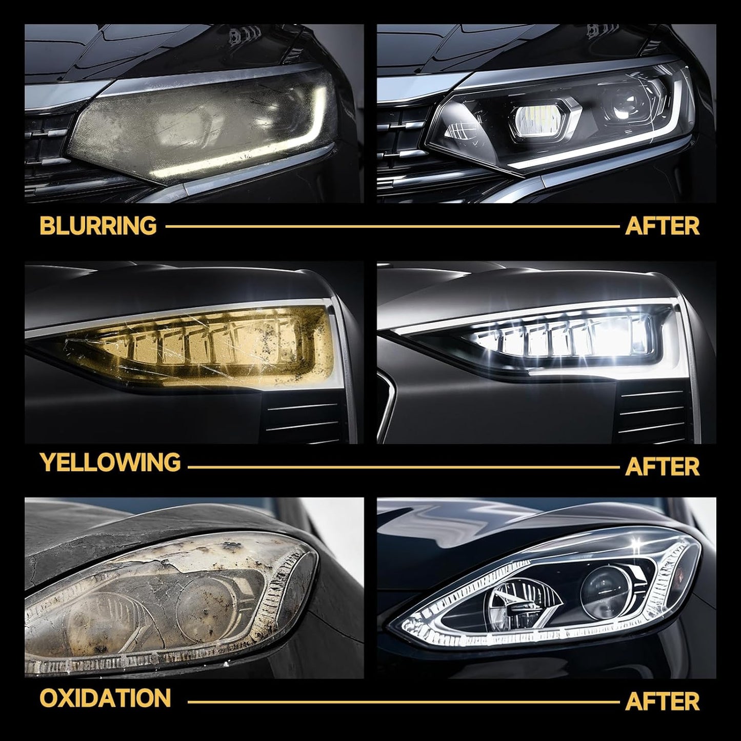 Car Headlight Restoration Kit, No Power Tools Required, Restoring to Like-New Condition, Covers 2-3 Vehicle Headlight Treatments, Headlight Cleaner and Restorer Kit, Headlight Restoration Spray