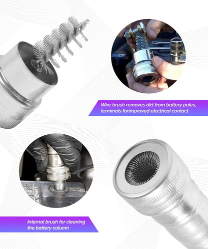 2PCS Battery Terminal Cleaner,Car Accessories Metal Derusting Battery Terminal Post Cleaner,Automotive Tool Cleaning Brushes,Suitable for Most Cars,SUV,RV,Cargo Box,Sedan,Trucks,Minivan,Van