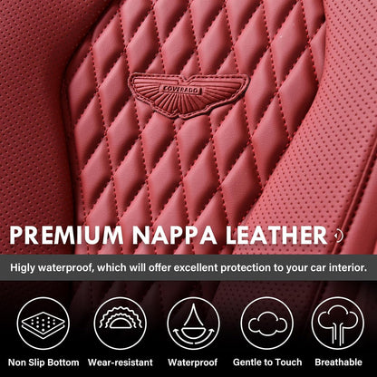 Coverado Seat Covers, Car Seat Covers Full Set, Black Car Seat Cover, Car Seat Covers Front Seats Back Seat Cover, Waterproof Car Seat Cushion, Leather Seat Covers Seat Protector Fit for Most Cars