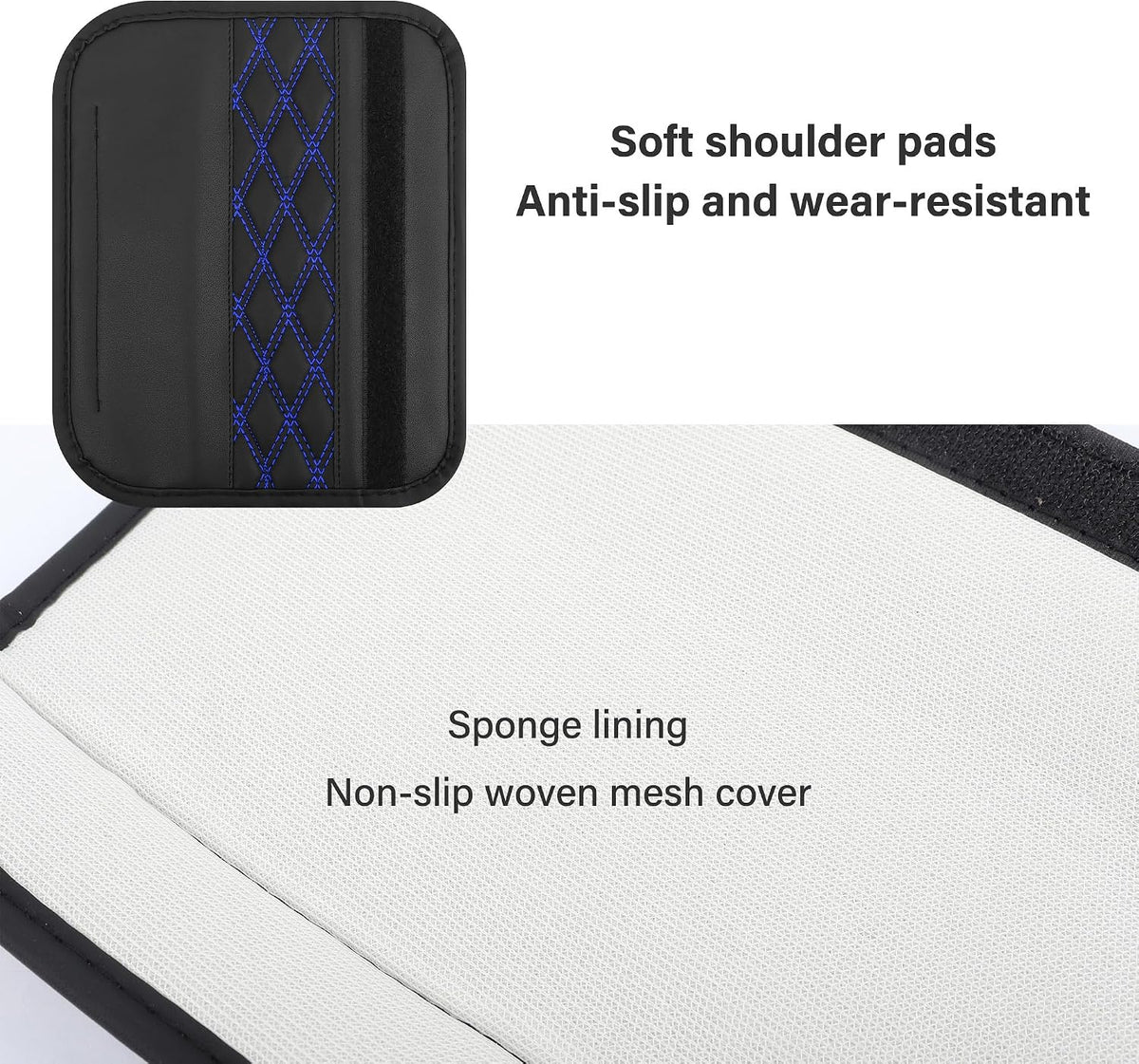 2PCS Car Seat Belt Cover Pads,Leather Seatbelt Covers Protect Shoulder and Neck Car Accessories Interior,Universal Car Seat Strap Pads Car Decorations for Most Cars Trucks (Black/Red)