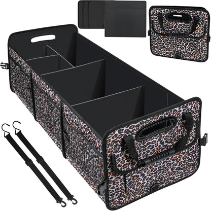 AOPHY Trunk Organizer for Car, 95L Large Capacity Trunk Storage with Non-Slip Bottom Strips, Cargo Organizer for Suv, Truck, Sedan, Waterproof Portable Car Organizers for Women Men(Pink)