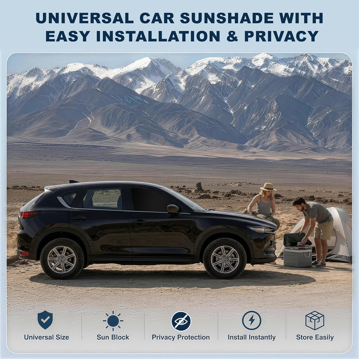 ZATOOTO Side Window Sun Shade - 4 Pack Car Window Covers 99% UV Light Block Car Curtains Magnetic Side Window Sun Shade Keeps Cooler for Breastfeeding, Taking a nap, Changing Clothes, Camping