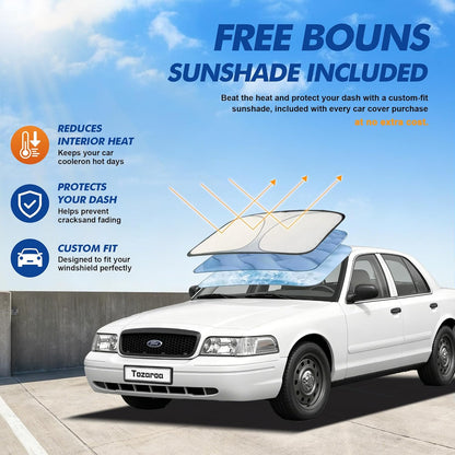 Car Cover Waterproof All-Weather,Heavy-Duty Outdoor Full Exterior Automobiles Sedan/Coupe (Length 186-193 inch) with Windshield Sun Shade Universal Fit Toyota Camry, Tesla Model 3, Accord etc