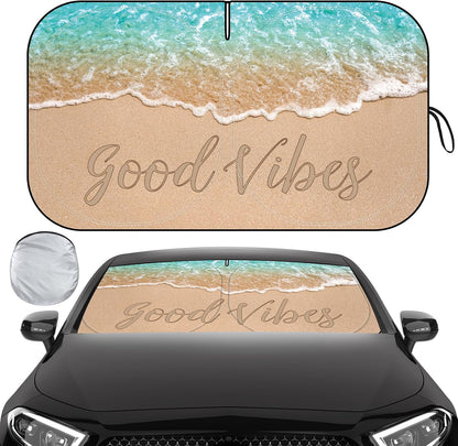 Iridescent Sun Shade for Car Windshield, Foldable Universal Car Windshield Upgrade Sunshade Enhanced UV Rays Reflective Sun Visor Shade Keeps Vehicle Cool