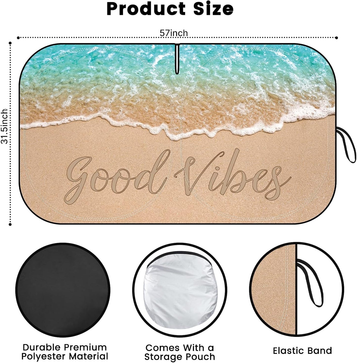 Iridescent Sun Shade for Car Windshield, Foldable Universal Car Windshield Upgrade Sunshade Enhanced UV Rays Reflective Sun Visor Shade Keeps Vehicle Cool