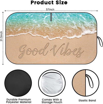 Iridescent Sun Shade for Car Windshield, Foldable Universal Car Windshield Upgrade Sunshade Enhanced UV Rays Reflective Sun Visor Shade Keeps Vehicle Cool
