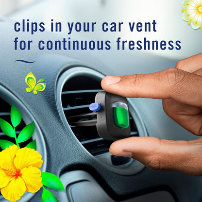 Febreze Car Air Freshener, Odor-Fighting Automotive Vent Clip, Scented Car Accessories, Long Lasting for Strong Odors, Hawaiian Aloha Scent, 4 Count