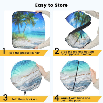 Iridescent Sun Shade for Car Windshield, Foldable Universal Car Windshield Upgrade Sunshade Enhanced UV Rays Reflective Sun Visor Shade Keeps Vehicle Cool