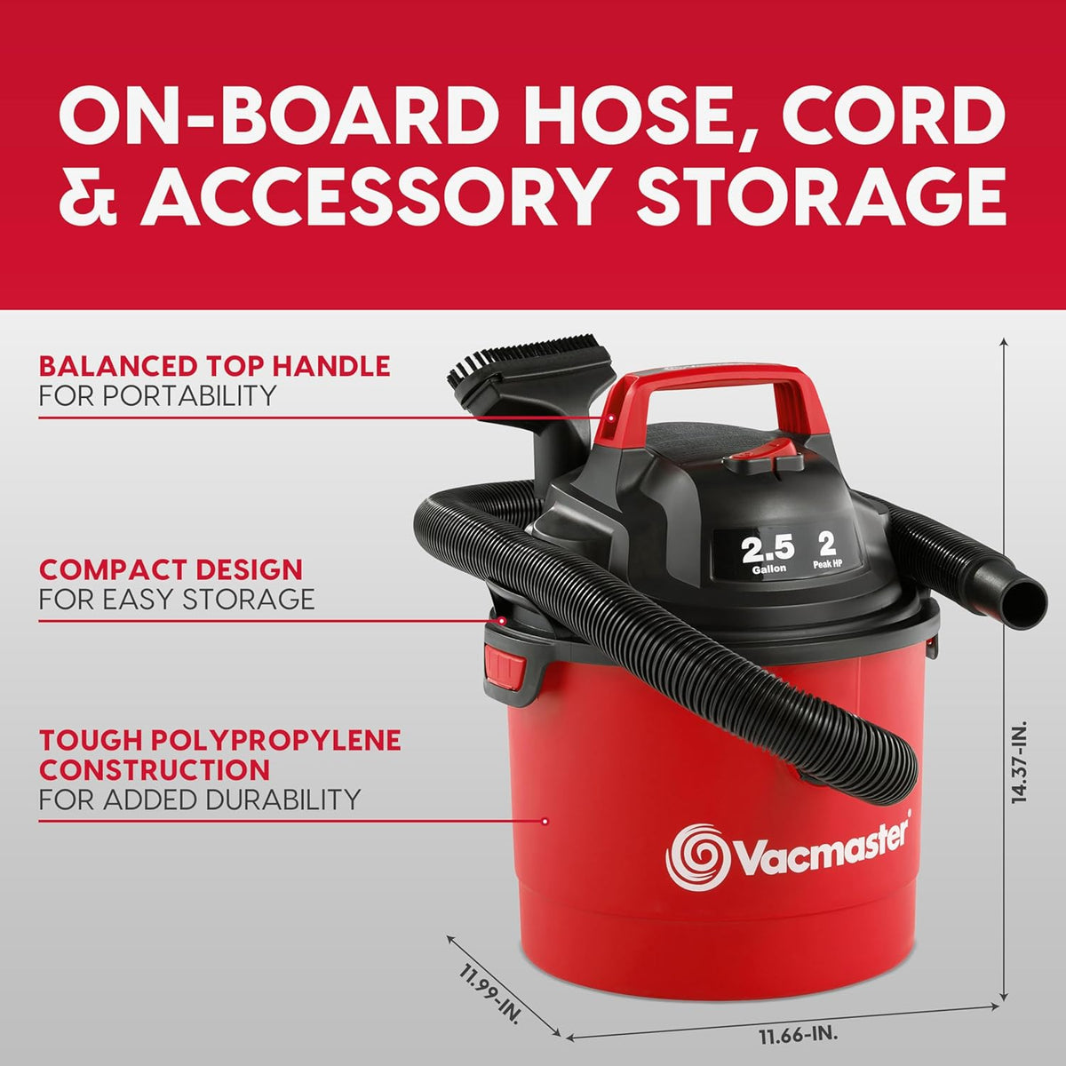 Vacmaster 2.5-Gallon 20V Cordless Wet/Dry Vac - DVOM202P 1101