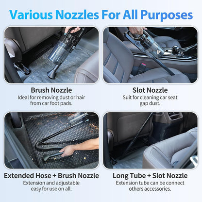 Car Cleaning Kit, Car Detailing Kit with Car Vacuum 8000PA High Suction, Car Interior Cleaning Supplies with Detailing Brushes, Windshield Cleaner Tool, Car Accessories for Men & Women